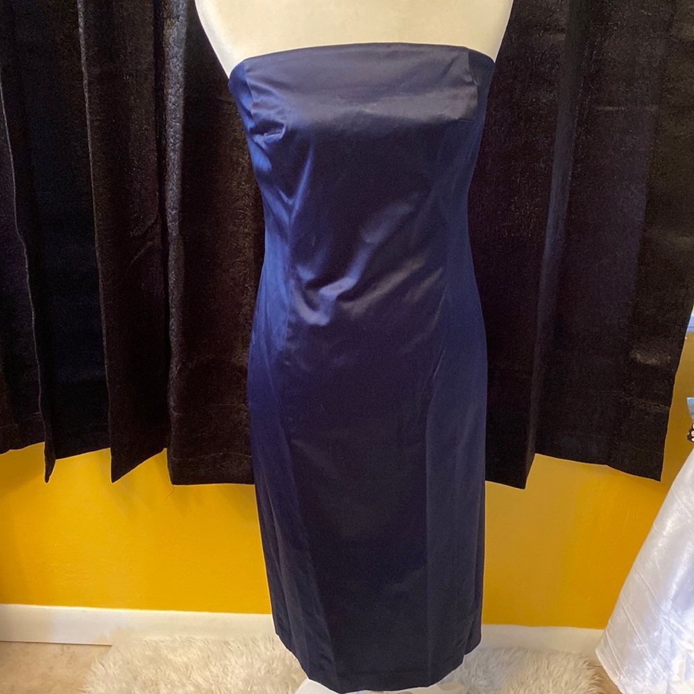 Isaac Mizrahi, Navy Blue Silk Dress, Size 6